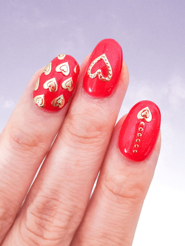 Goldene Herzen Nail Art - Nagelsticker